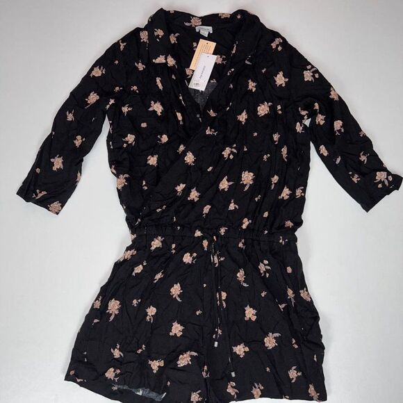 Chelsea Sky Ashbury Floral-Print Romper, Black M NWT - Picture 3 of 9